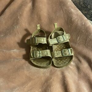 Kids Metallic Gold Buckle Sandals